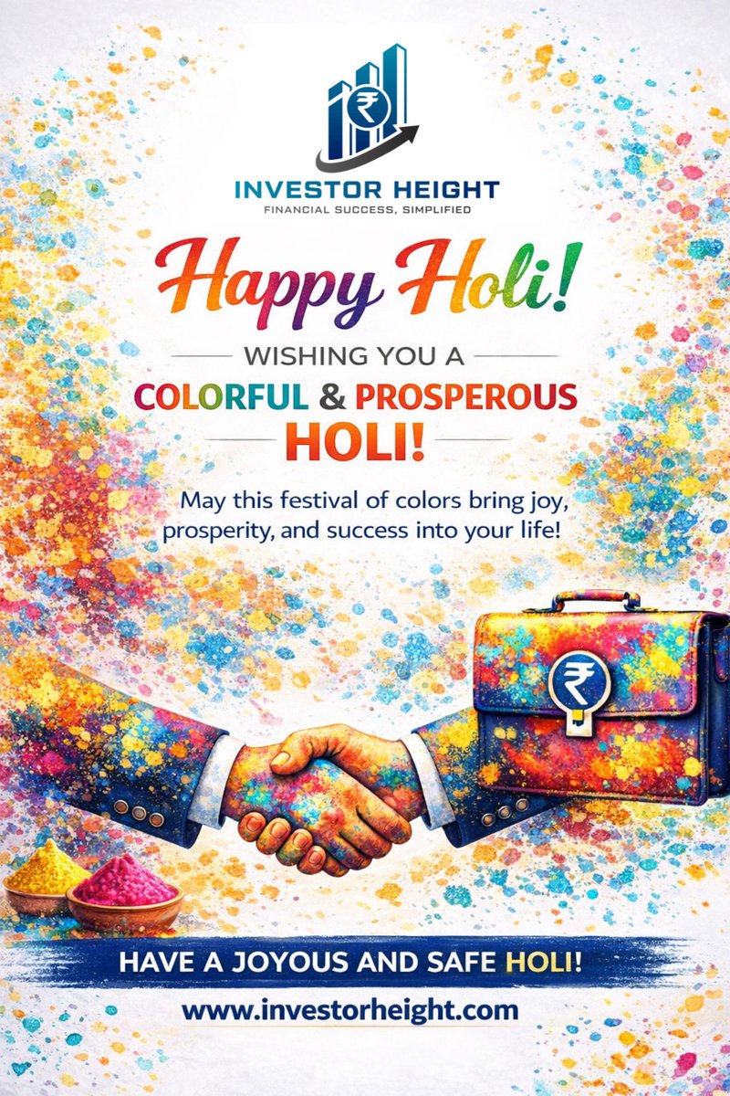 "Wishing a vibrant and prosperous Holi to our entire Investor Height family! 🌈 Just as the festival of colors symbolizes new beginnings and joy, we wish for your financial journey to be filled with growth, stability, and success. 📈

Happy Holi!