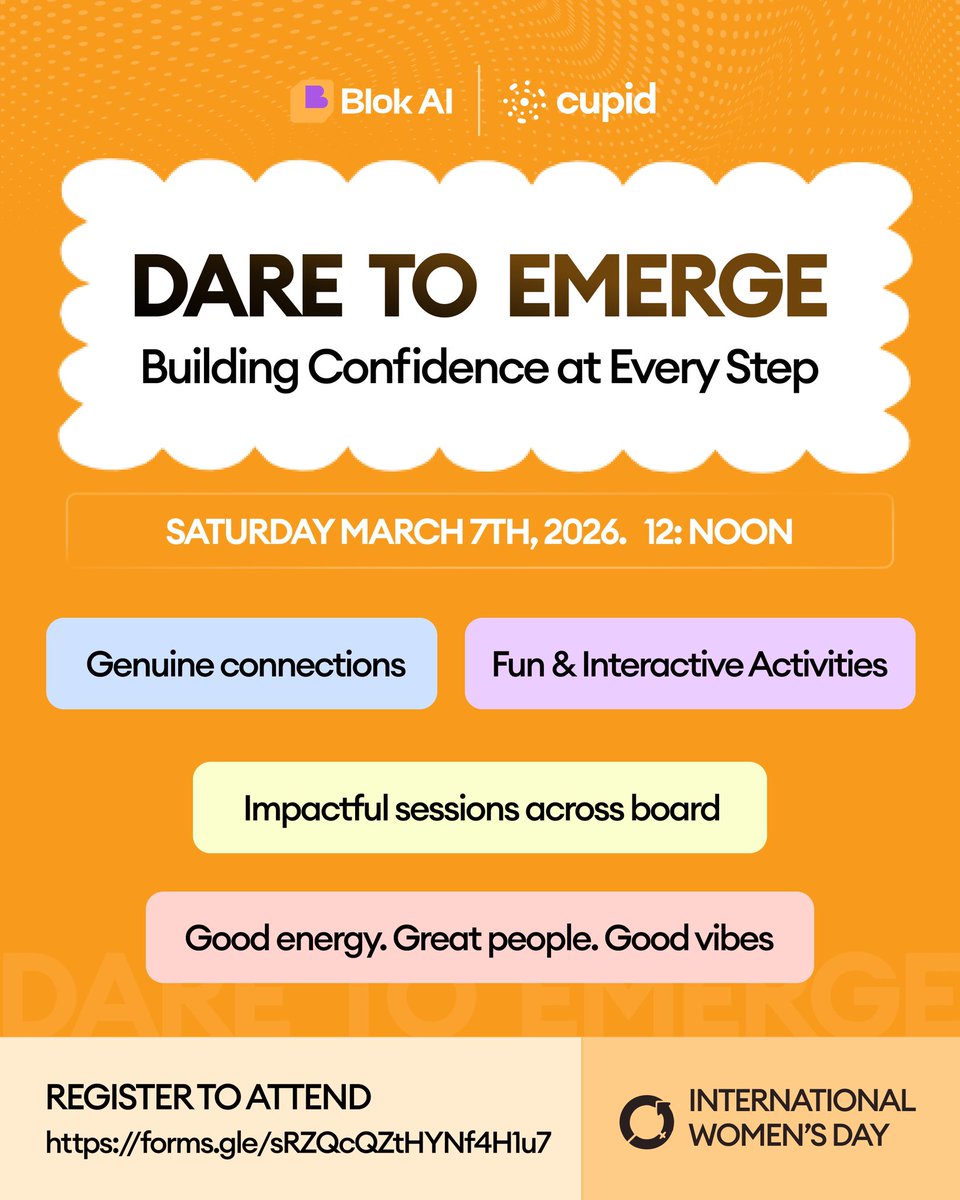 CupidTechhq's tweet photo. Saturday is looking GOOD and we are already feeling it. 🤩
Here’s a little peek at what we’ve been planning for you. Trust us, you want to be in that room.🤩

📅 March 7 · 12 Noon – 3PM · GRA, Port Harcourt
Strictly by registration 👉🏻 https://t.co/X0brSA8dMO

#DareToEmerge #GiveToGain #IWD2026