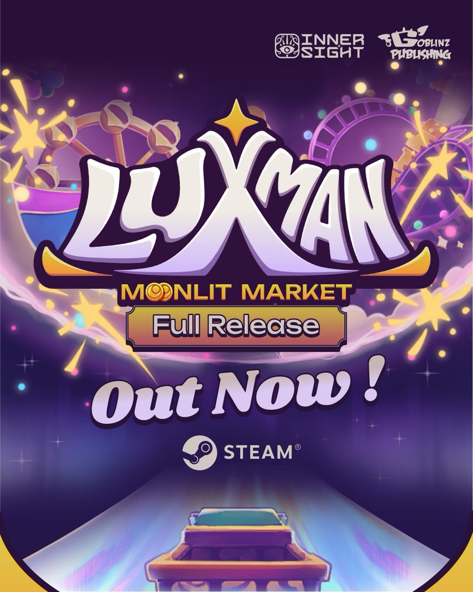 🚨 OUT NOW! 🚨
11:00 PM GMT+7
The night market will officially open! 🌙✨
Run the chaos. Build the combos. Chase the perfect show. 🎪
Play Luxman Moonlit Market today on Steam!