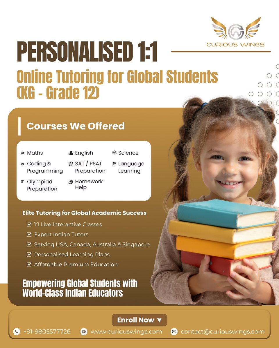 wings_curious's tweet photo. Personalized 1-to-1 online tutoring that builds confidence &amp; real results. 🌟
Book your FREE demo with CuriousWings today and experience learning made just for you. 📚✨
#CuriousWings #OnlineTutoring https://t.co/papdeWwE4N