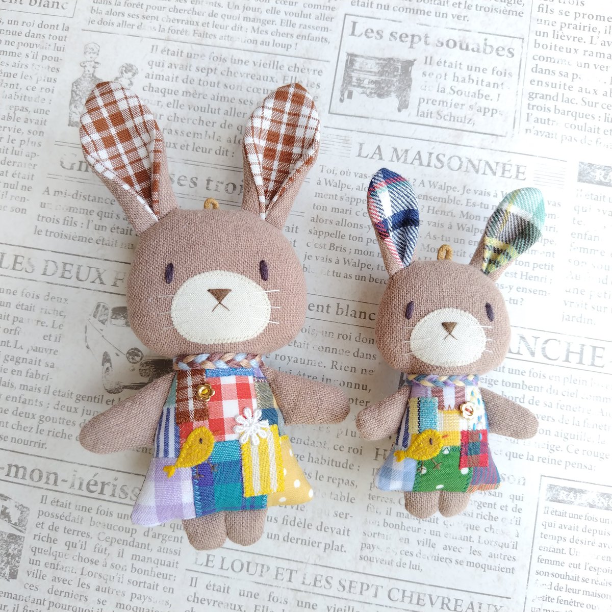 うさぎさん誕生🐰🐤💕 先日作っていたきりっぱなし装飾布は スカート