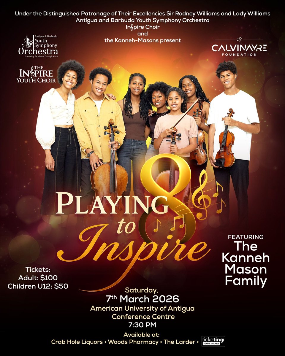 AyreFoundation's tweet photo. ABYSO's “Playing to Inspire” concert returns to champion youth development and the power of music,
featuring vocalist, Laurent John, and the world-renowned Kanneh-Masons, under the Distinguished Patronage of Their Excellencies.

Join us &amp; support the next generation of artists. https://t.co/XVW1ScgPA7