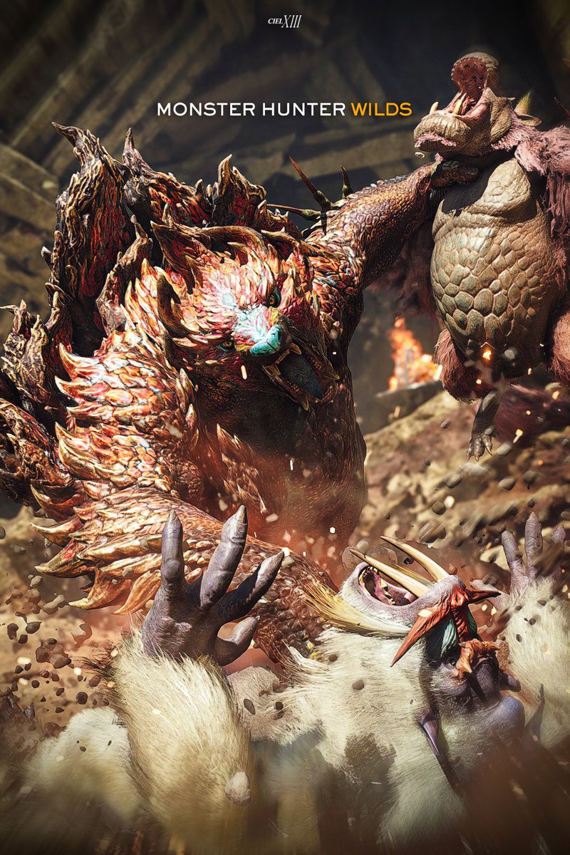 Ciel13th's tweet photo. 『 𝐊𝐢𝐧𝐠 𝐨𝐟 𝐭𝐡𝐞 𝐀𝐩𝐞𝐬 』     
Ajarakan アジャラカン 🔥 

#MHWilds #MonsterHunter https://t.co/CgnzzpM2dJ