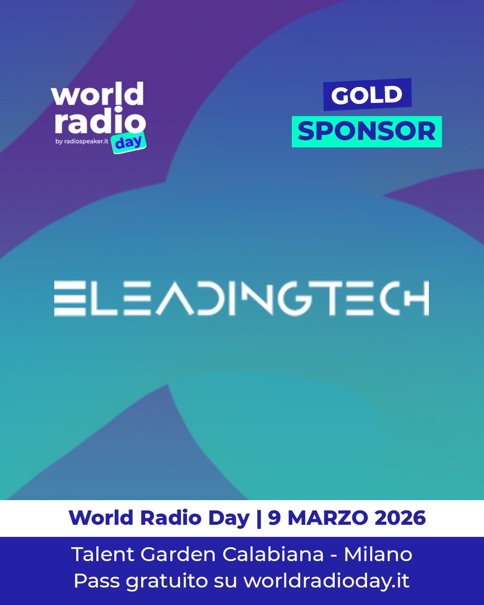 Radio_Speaker's tweet photo. 💥GOLD SPONSOR DEL WORLD RADIO DAY 2026: @LeadingTechnolo 🎵
Leading Technologies si propone non solo come distributore in esclusiva per l’Italia dei prestigiosi marchi a catalogo ma come consulente e progettista verso i suoi clienti.
#radio #wrd26 #leadingtech #worldradioday https://t.co/sK0ZInyW6a