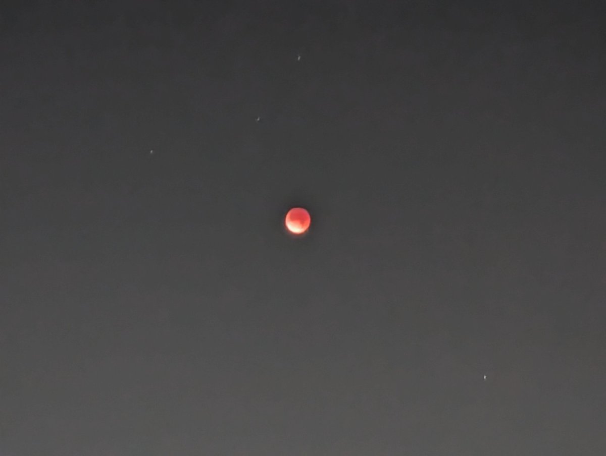 IsiuX's tweet photo. A veces levantarse de madrugada vale la pena! #eclipsetotal amo la luna 😍 https://t.co/qLAjC4yum8
