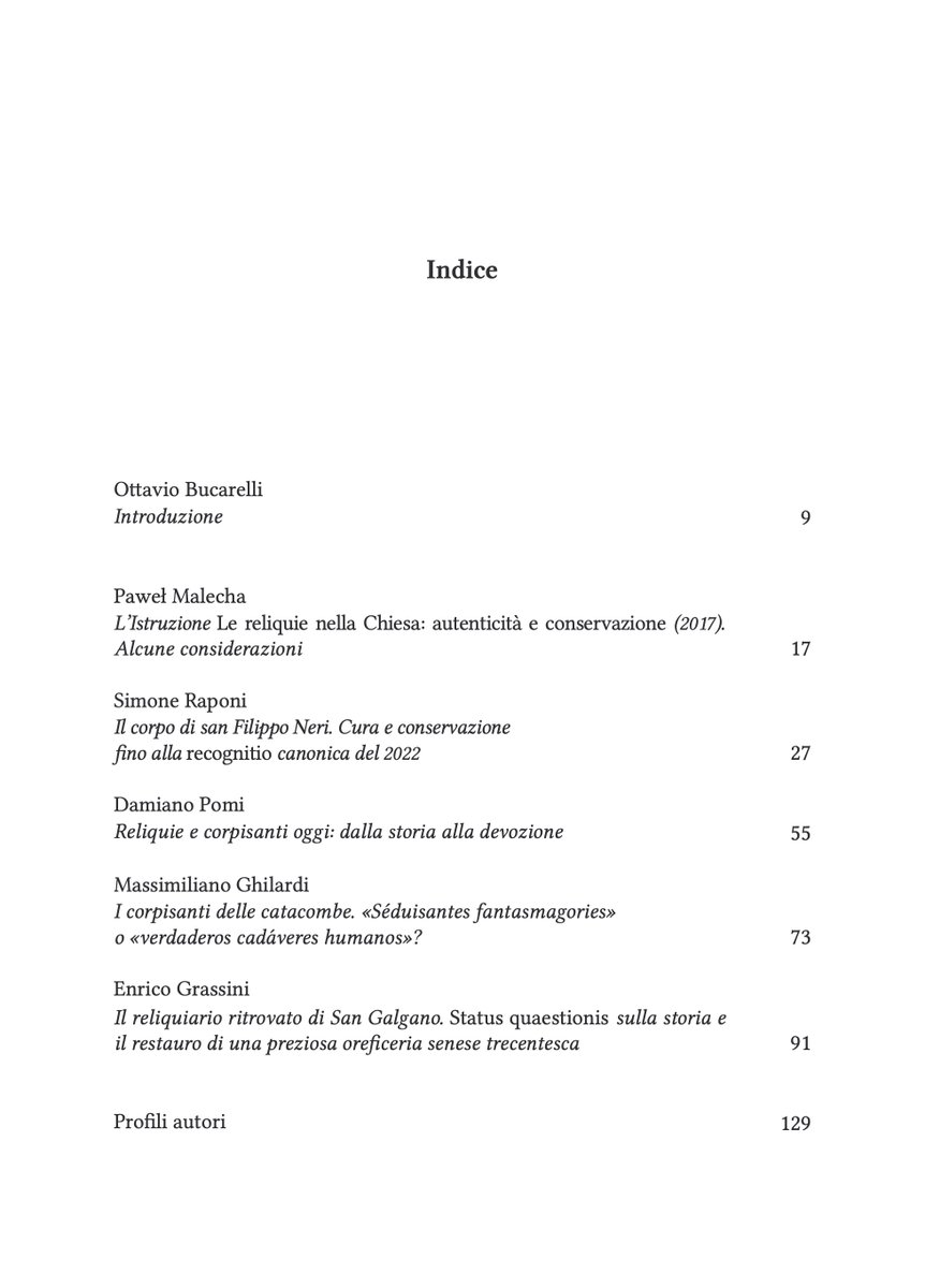 BucarelliOtt's tweet photo. Pubblicato
"Testimoni di santità. Reliquie, reliquiari e corpisanti", a cura di O. Bucarelli, Venezia, Marcianum Press, 2026 (Storia e Beni Culturali della Chiesa, 1).
Contributi di O. Bucarelli, M. Ghilardi, E. Grassini, P. Malecha, D. Pomi, S. Raponi.

#ReliquieDeiSanti https://t.co/BJAfSFSqvg