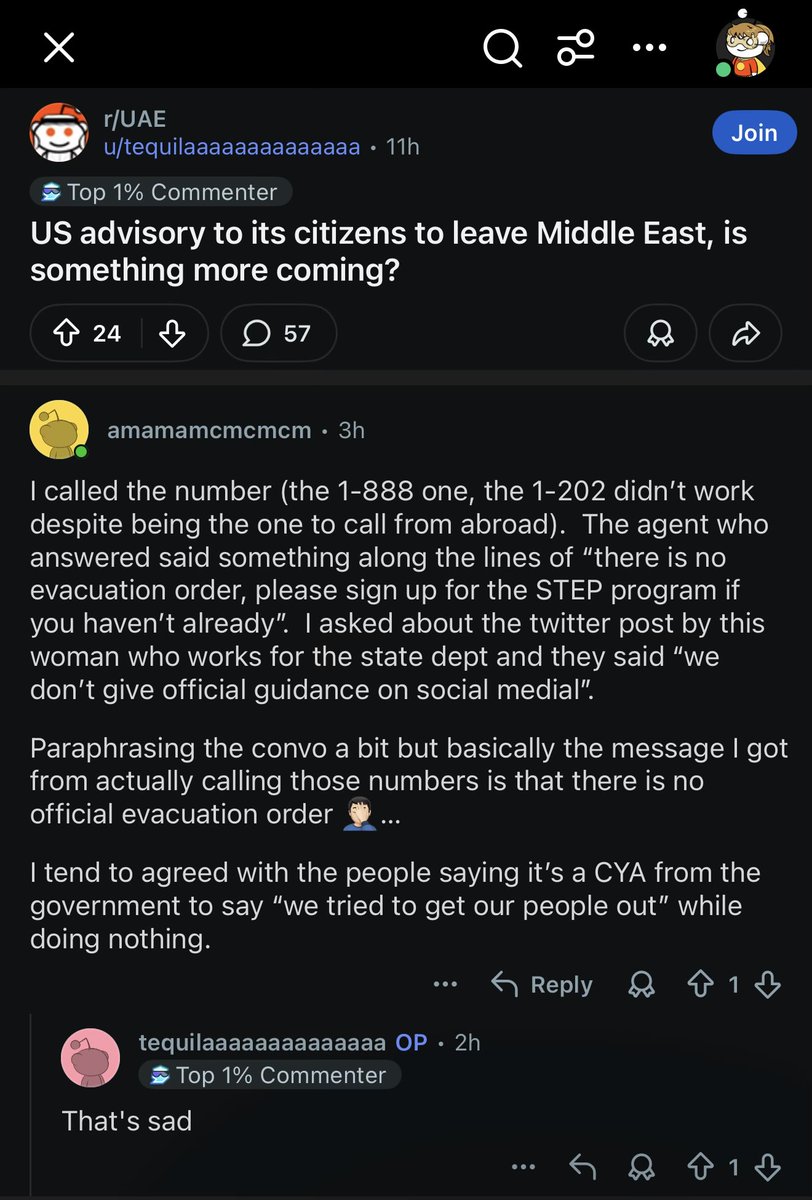 gpranesh's tweet photo. As someone actually living in Dubai, this whole “leave the Middle East now” advisory is frustrating. Life here isn’t chaos. Malls are open, flights resumed, people are going to work like normal. If there’s a real threat, say it clearly. If it’s just precautionary, say that. https://t.co/g388fomC1k