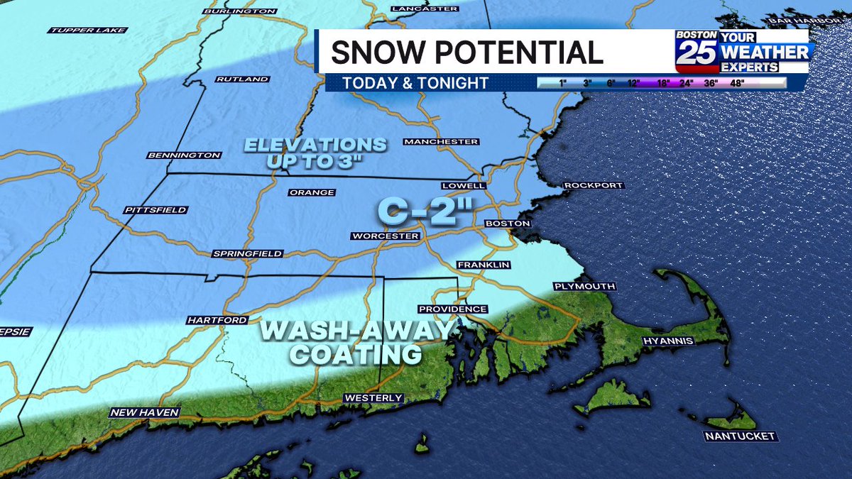 ShiriSpear's tweet image. Minor snow &amp;amp; ice will make for slick travel this afternoon, evening, and overnight. Mostly north/west of Boston. @boston25 #mawx #nhwx #newengland