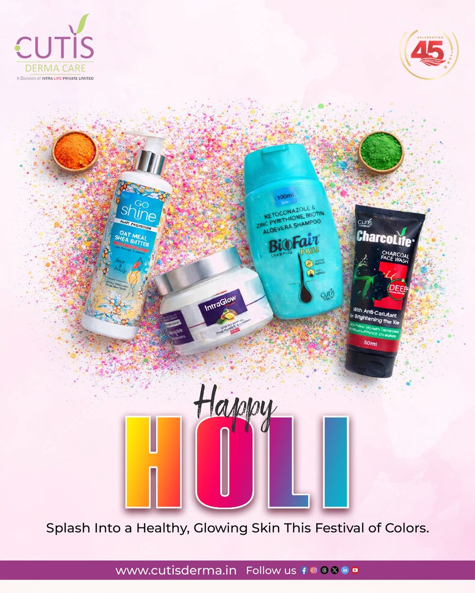 cutisdermacare's tweet photo. HAPPY HOLI! 🌈
Wishing you a festival full of colors, joy, and healthy, glowing skin! Keep your skin protected and radiant with Cutis Derma Care. ✨💧

#happyholi #cutisdermacare #holi2026 #festivalofcolors #holivibes #holicelebration #colorsofsuccess #holiwishes #dermacare https://t.co/3XC6bT43C8