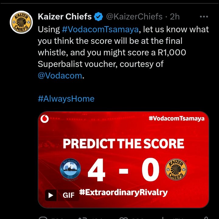 Is_not_sure's tweet photo. @KaizerChiefs @Vodacom I wish we get this score so that you can understand https://t.co/bvtakUUbb0
