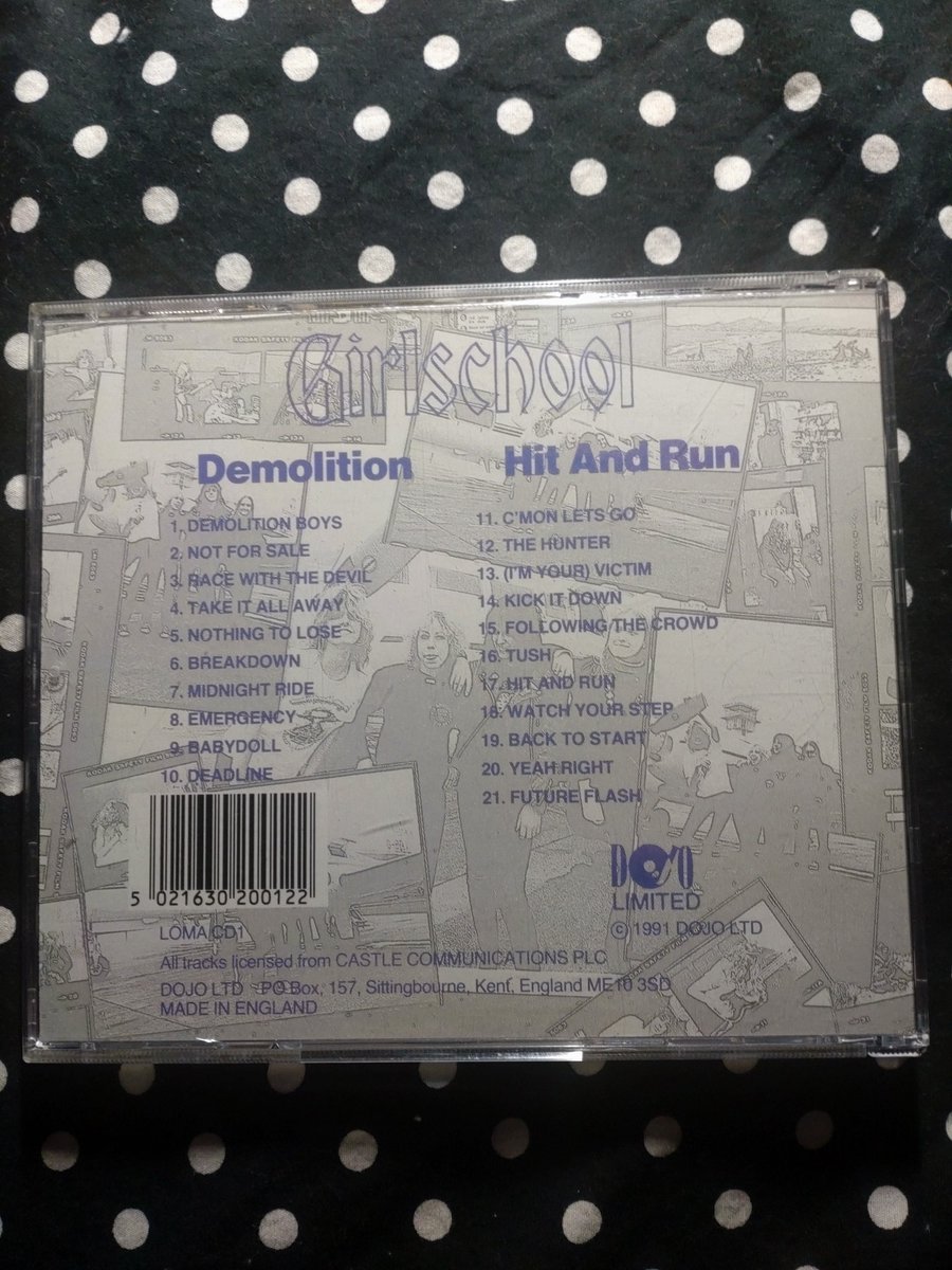 cIbEsZpennrq9Ue's tweet image. 今夜の1枚💿🤓🎶✨️
皆様、本日もお疲れ様でした❕️🙇‍♂️😄
明日も午前中迄雨🌧️の様ですが、午後から雨☔止んで寒さ控えめらしいです😁✌️
今日はひな祭り🎎と云うコトで今夜はガールスクール❗👩🎵

#Girlschool
#Demolition
#HitAndRun
#2in1