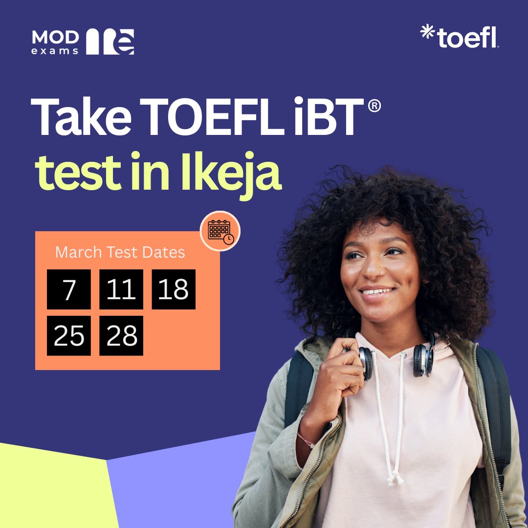 modexams's tweet photo. Planning to study, work, or migrate abroad?

The TOEFL iBT test is a trusted step in your global journey.

Secure your March test date and move closer to your international goals.

Book now at https://t.co/TXGAbWQ0e1. https://t.co/a3nIAhoC6a