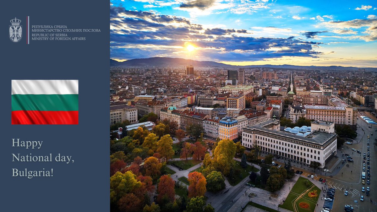 MFASerbia's tweet image. We wish a happy #NationalDay to the people and government of the Republic of #Bulgaria, as well as to our colleagues at @MFABulgaria.