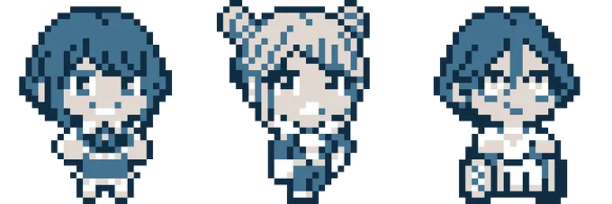 #3月になったから3人並んだ画像を貼ろうぜ #ドット絵