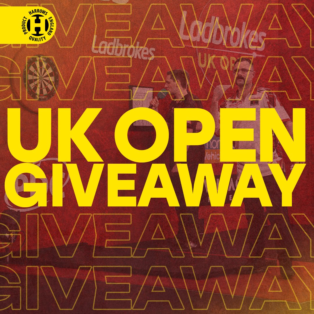 UK OPEN GIVEAWAY! 🎯🏆

To celebrate the UK Open kicking off this weekend, we’re giving one lucky winner the ultimate home setup to watch the action in style:

✅ 1x Official Harrows Dartboard
✅ 1x Surround &amp; Oche Mat
✅ 1x Set of Harrows Darts

TO ENTER:
1️⃣ Follow <a href="/HarrowsDarts/">Harrows Darts</a>