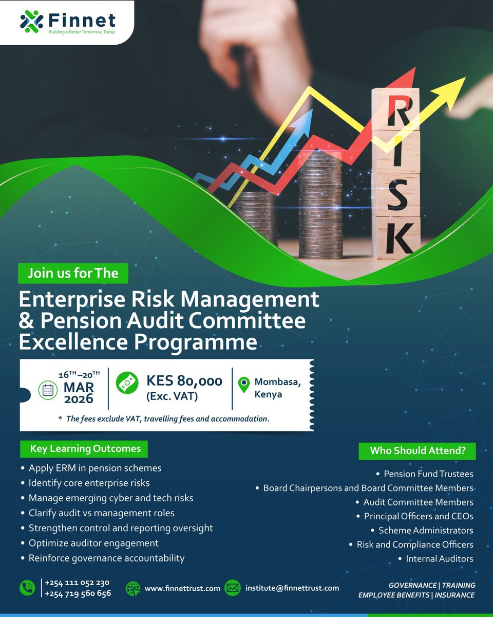 FinnetLtd's tweet photo. Explore what we have ready for you this March and April within the country.

16-20 March, Mombasa
Enterprise Risk Management &amp; Pension Audit Committee Excellence Programme

 Talk to us today to secure your slot:
institute@finnettrust.com
+254 719 560 656 https://t.co/xaCa0diNry