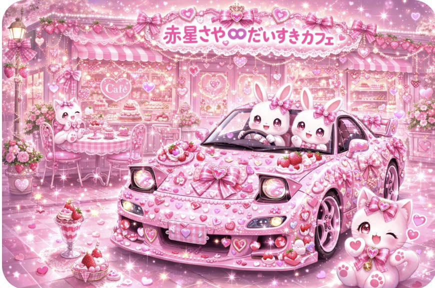 🎀RX7 💖ピンクキラキラデコ💖ver②🎀 💖赤星さやの♾️だいすきカフェ