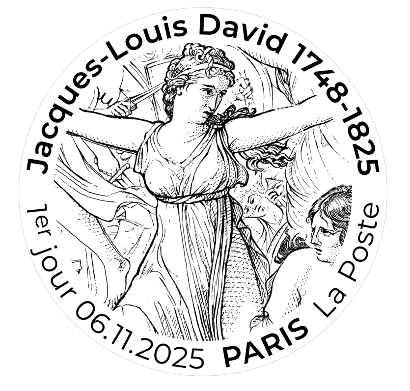 _Stampextras_'s tweet photo. That's 2026 folks!!: The Intervention of the Sabine Women (Les Sabines) - Jacques-Louis David, 1799 [France, 2025]  #stamps #philately #philatelie #timbres #briefmarken #laposte #post #Europe #france #paris #art #classic #myth #rome #war #painting #maller #postmark #postcrossing https://t.co/hxpJ9lcnzJ