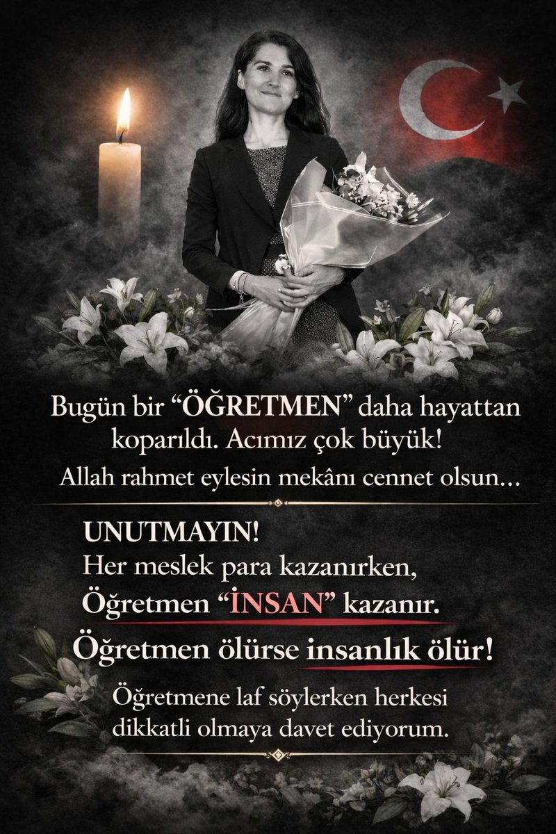 ortmenmuhittin's tweet photo. #FatmaNurÇelik Öğretmenimize Allah rahmet eylesin mekânı cennet olsun 🤲 
Öğretmenini yaşat ki insanlık yaşasın! https://t.co/uapugLSLFd