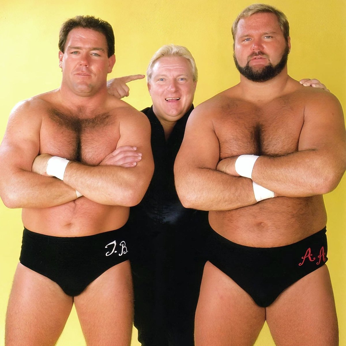 WWFWrestling1's tweet photo. Tag-Team Tuesday! The Brian Busters with manager, Bobby "The Brain" Heenan! #WWF #WWE #BrainBusters #BobbyHeenan #TullyBlanchard #ArnAnderson https://t.co/UUHrnoiKKM