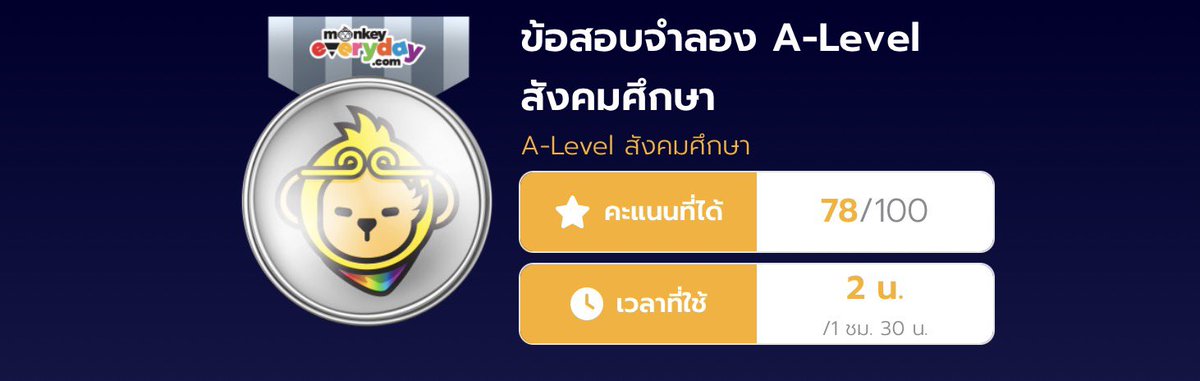 Monkey Check ✅
อีก1ข้อฉันจะได้ สังคม80 😭😭