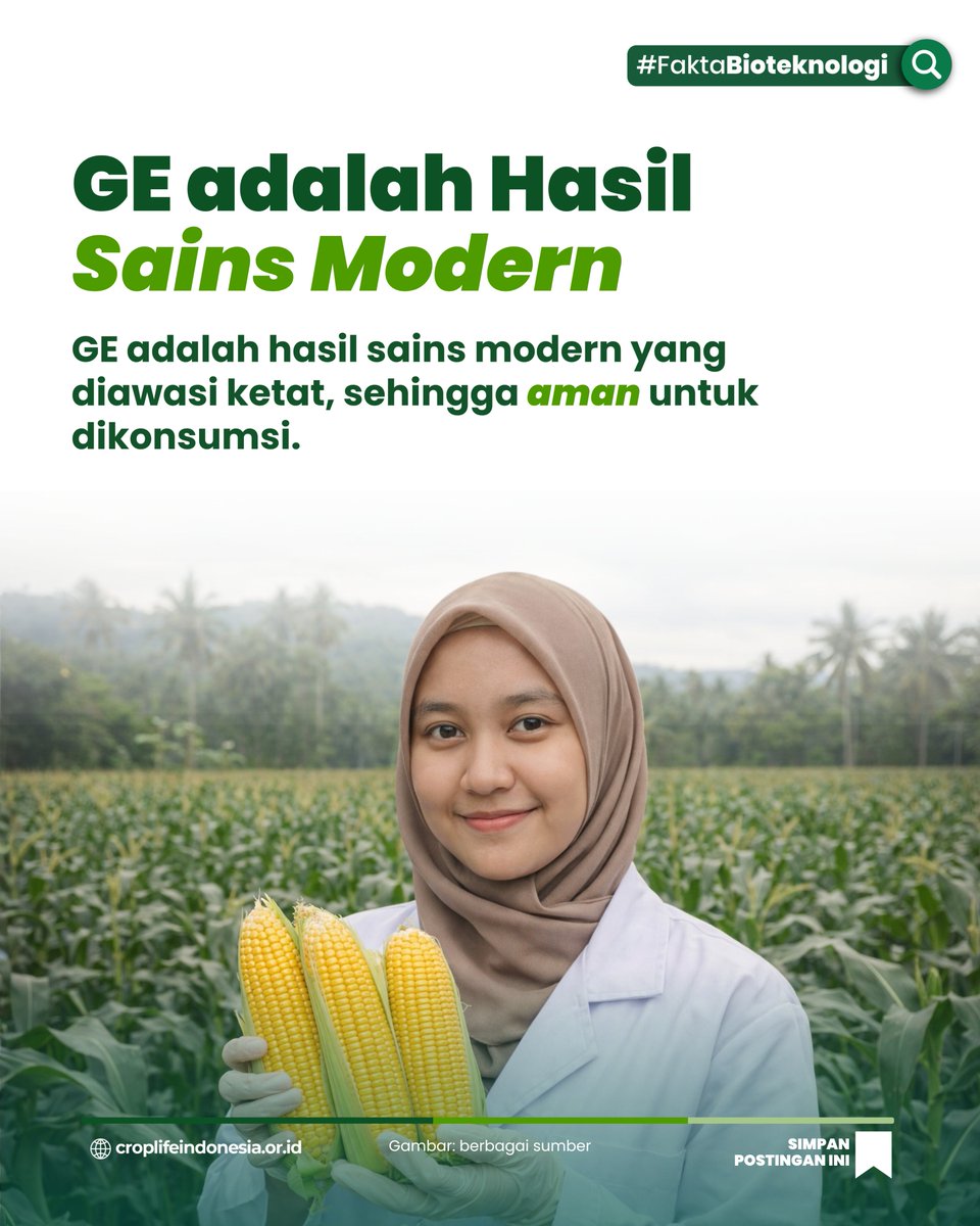 CropLifeIndo's tweet photo. Teknik Rekayasa Genetika (GE) itu apa sih sebenarnya?

#biotech #Bioteknologi #facts #Geneediting #PertanianModern #pertanian #Agriculture https://t.co/tnaXOL8r1S