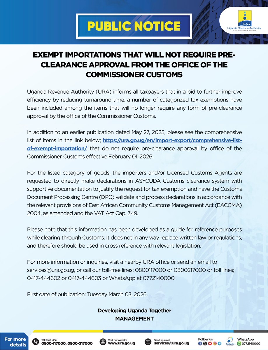 Uganda Revenue Authority tweet media