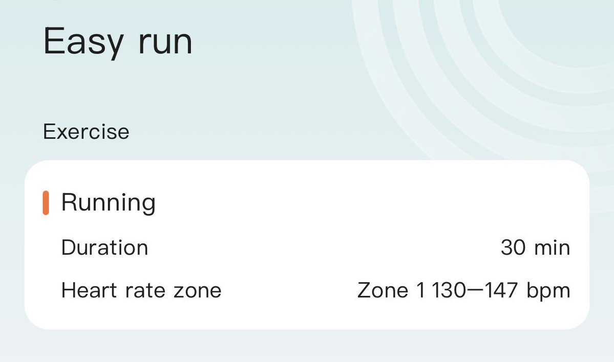 #PartTimeRunner 

#HuaweiMarathonPlan Week 3/19 Base Period

03/03 - Easy Run - 30 Min
05/03 - Easy Run - 30 Min
07/03 - Easy Run - 30 Min

Minggu ini masih 3 kali easy run semua 30 menit di Zone 1 130-147 BPM, 

berarti easy run selama 30 menit di batas HR 130-147 💪💪