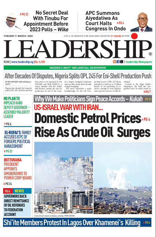LeadershipNGA's tweet photo. LEADERSHIP Newspaper for Tuesday, March 3, 2026 https://t.co/CdsqtHJQrl