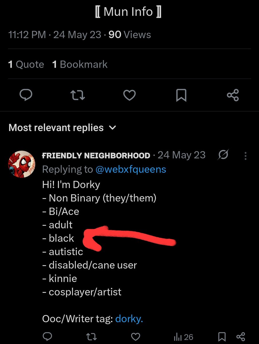 dorky.⠀ that simply just never happened 

But yeah. If i "intentionally" misgendered you, then you "intentionally" calling me, a black person, a pet makes you racist lmao. Either your logic holds up entirely or it doesn't at all. Your choice, Mr anime antagonist
