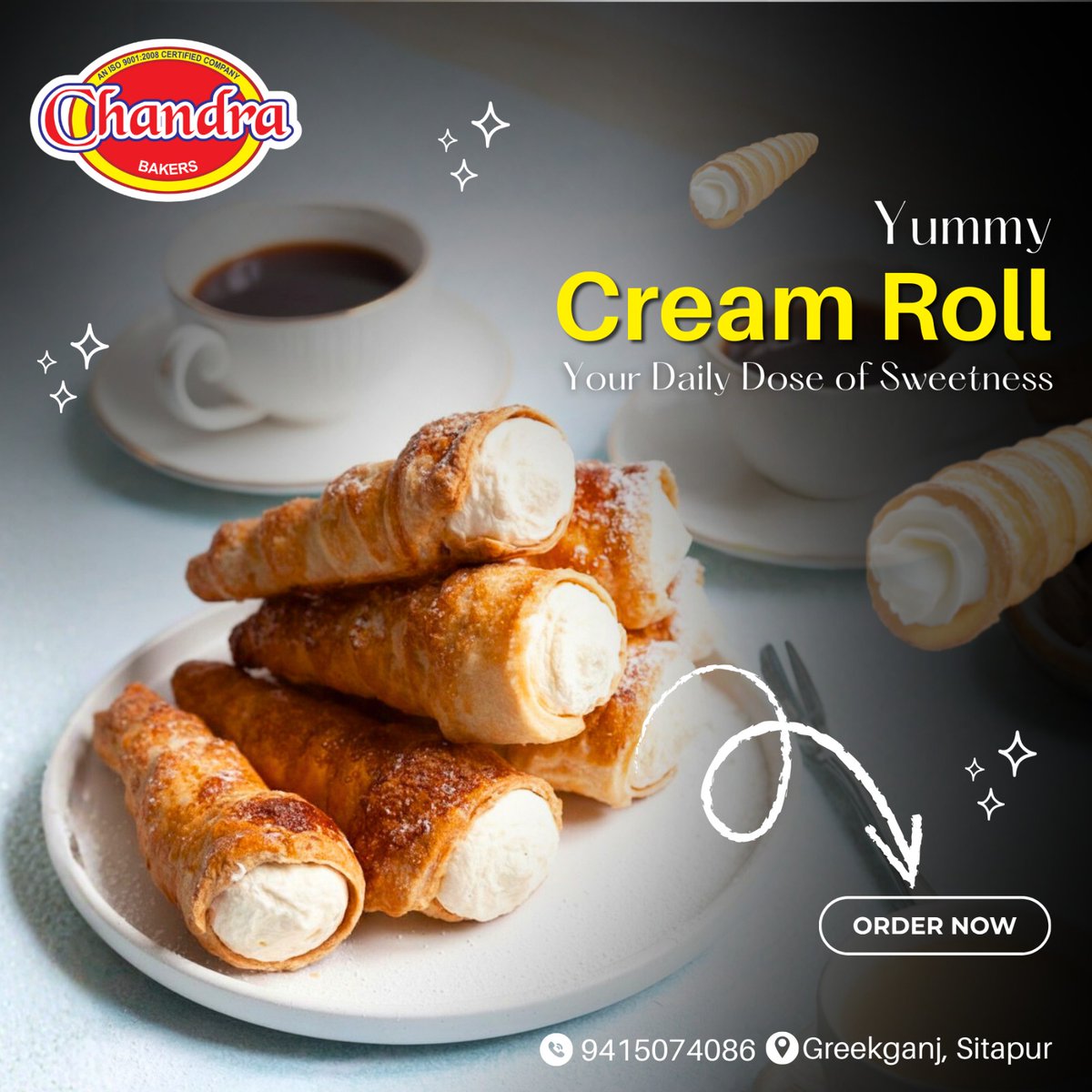 BakersChandra's tweet image. Chandra BAKERS
Yummy Cream Roll  Your Daily Dose of Sweetness! 
.
 #CreamRoll #YummyBites #DailySweetness
#FreshAndTasty #Sitapur #Greekganj #SweetCravings
#BakeryLove