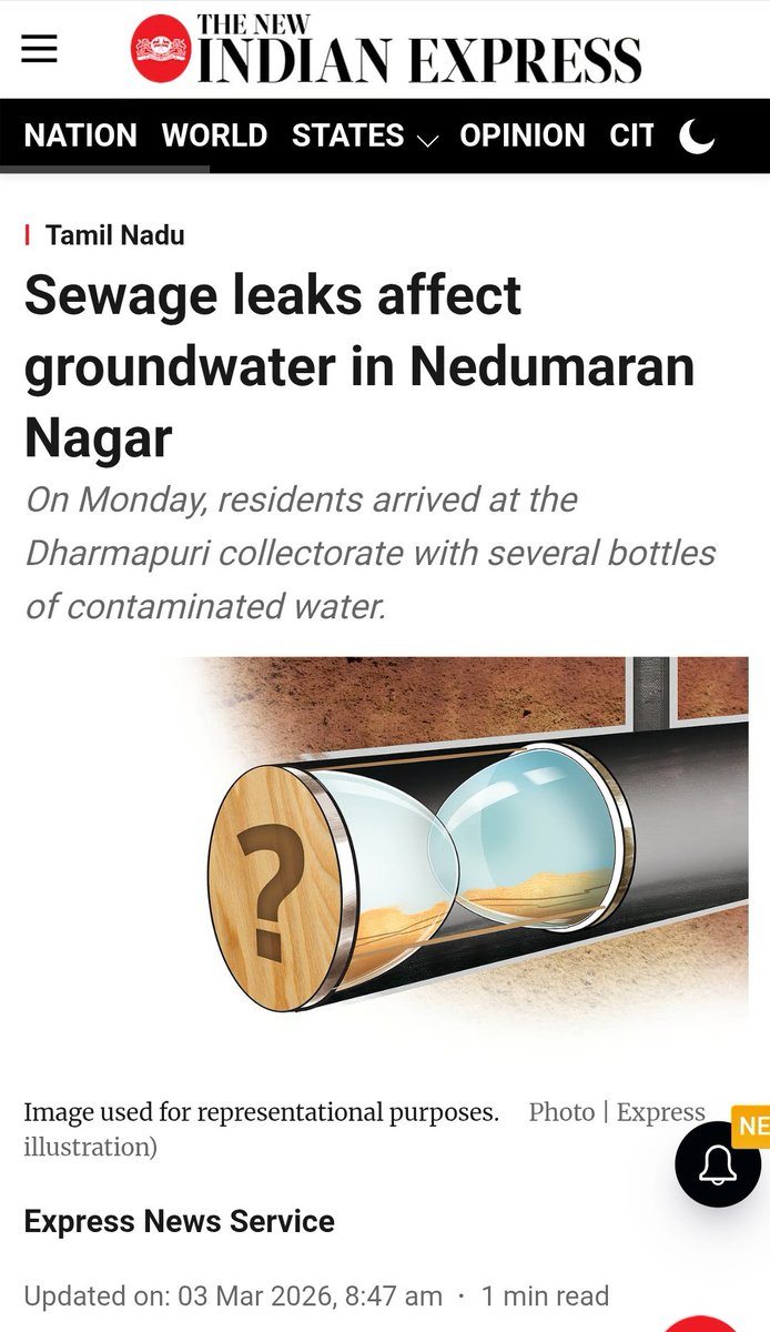 Lalithprashant's tweet image. Sewage leaks affect groundwater in Nedumaran Nagar in Dharmapuri. 
On Monday, Residents Arrived at the Dharmapuri Collectorate with Several bottles Of Contaminated Water. 
#Dharmapuri
#GroundWater 
#Contamination ?