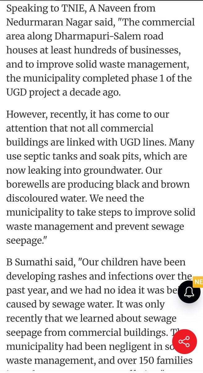 Lalithprashant's tweet image. Sewage leaks affect groundwater in Nedumaran Nagar in Dharmapuri. 
On Monday, Residents Arrived at the Dharmapuri Collectorate with Several bottles Of Contaminated Water. 
#Dharmapuri
#GroundWater 
#Contamination ?