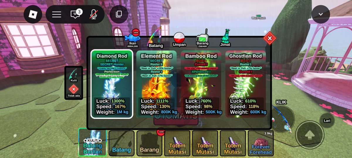 xxsirenn's tweet photo. WTB AKUN FISH IT PEMAKAIAN PRIBADI

-level 2198. rod DIAMOND
-aetherion bait , PurplenMoon, Delayed
-caught 1,9jt++ 1/6M
-Free ikan di tas
-price? DM/WA 
𝗱𝗲𝘁𝗮𝗶𝗹 𝗽𝗶𝗰𝘁 ↓ 
#zonauang https://t.co/FFJWDka9VA