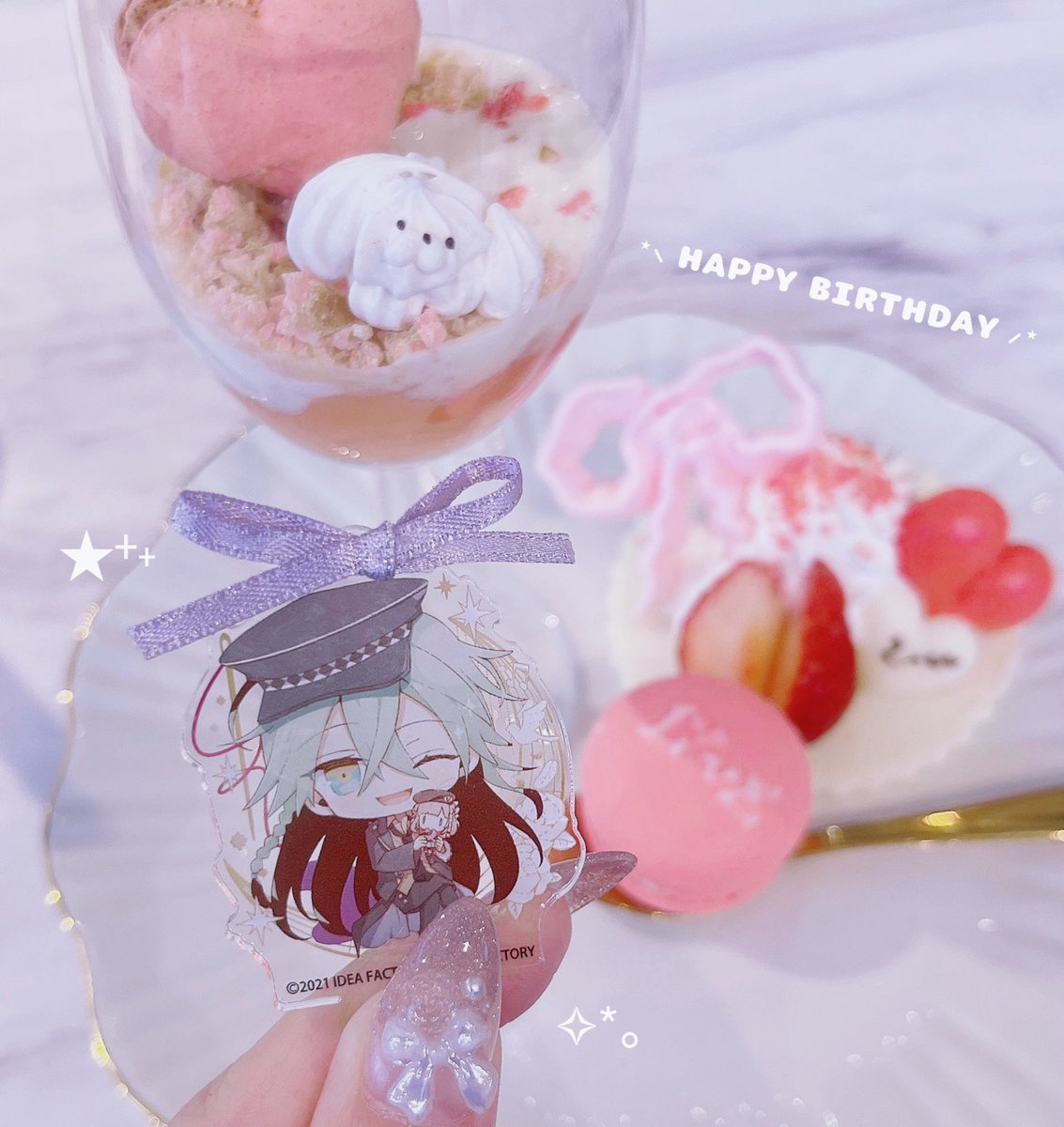 kyonbell's tweet photo. ウキョウさんのお誕生日
かわいいカフェでお祝い🩷💜

#3月3日はウキョウの誕生日 https://t.co/hNlMz6azZG
