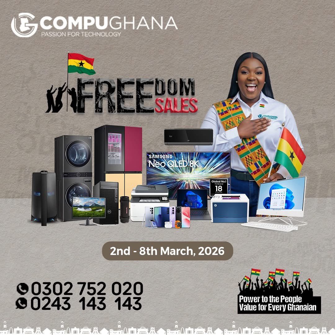 iamtimakumkum's tweet photo. Claim your digital freedom during the CompuGhana Independence Freedom Sales happening from March 2nd to 8th. Get massive discounts on top brands when you shop at any showroom or Whatsapp 0243 143 143. Experience the power of quality
#independencesales #CompuGhana #freedomsales https://t.co/mcEdVPC3xj