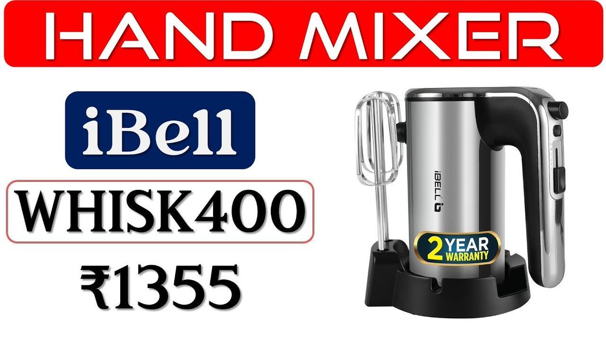 GadgetsShiksha's tweet photo. Are you looking for a 400W Hand Mixer? Check out the #iBell WHISK400 400W Electric Hand Mixer! #iBell #Mixer #ElectricHandMixer #हैंडमिक्सर #Review #IBELL #IBELLWHISK400 #HandMixer #KitchenAppliances #CakeMaking #ElectricBeater #KitchenEssentials ►https://t.co/VlB3cBqq15 https://t.co/szSAYUKy91