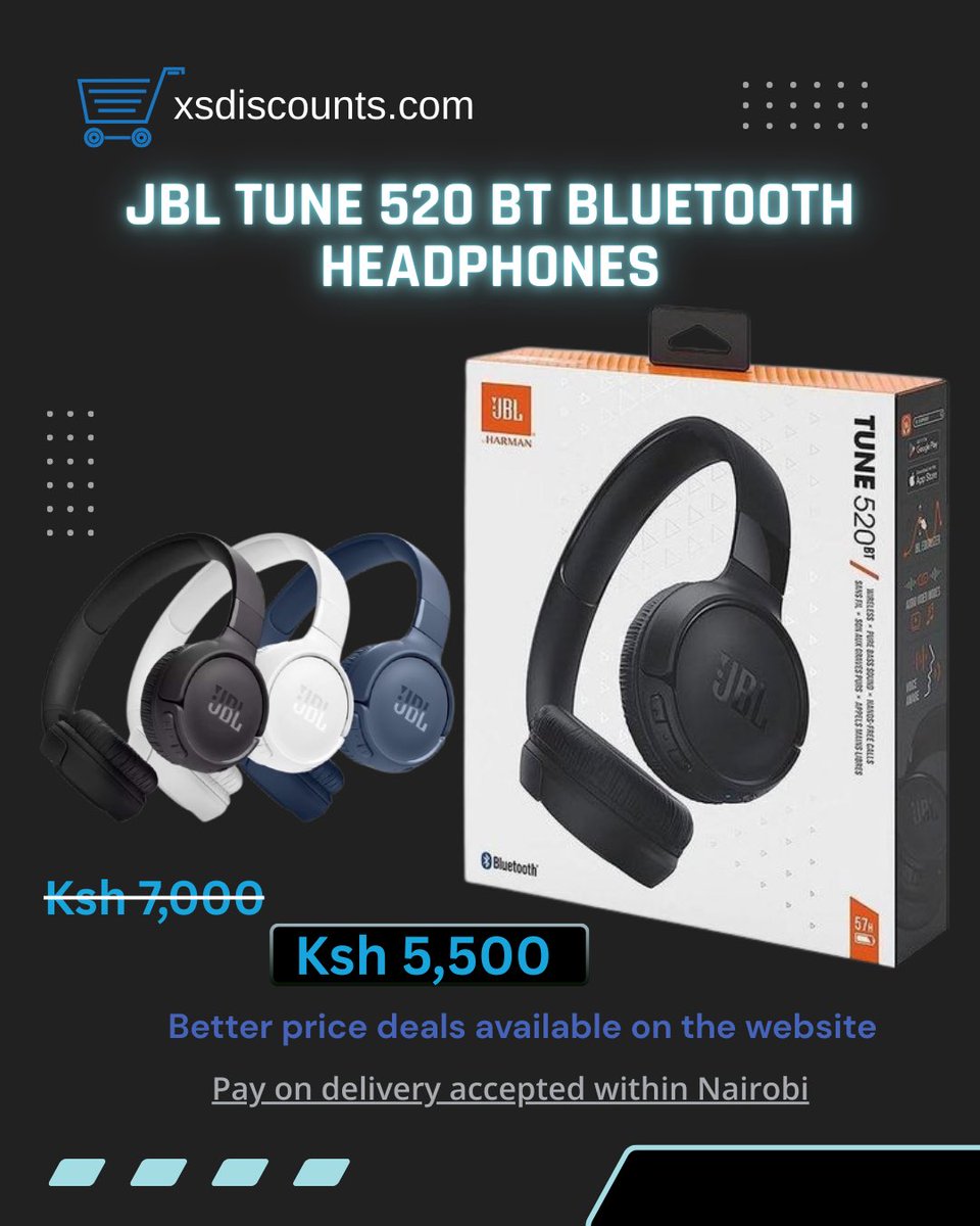Xsdiscounts's tweet image. 🔥 JBL Tune 520BT headphones – crisp bass, long battery life &amp;amp; super comfy for Nairobi vibes! 🎧 DM to grab yours now. 📞 Call/WhatsApp: +254706180765 #Nairobi #Kenya #JBL #Headphones #DealsKE