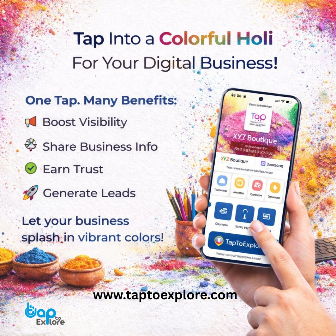 taptoexplore's tweet photo. This Holi, don’t just play with colors…
Play smart with your digital presence 🎨📱
With Taptoexplore, your business gets:
No apps. No confusion.
Just ONE smart link.
https://t.co/u5nUgw0KeY
🌈 Happy Holi from Team Taptoexplore ✨
#HappyHoli #DigitalBusiness #OneTapSolution https://t.co/5rintBmAih