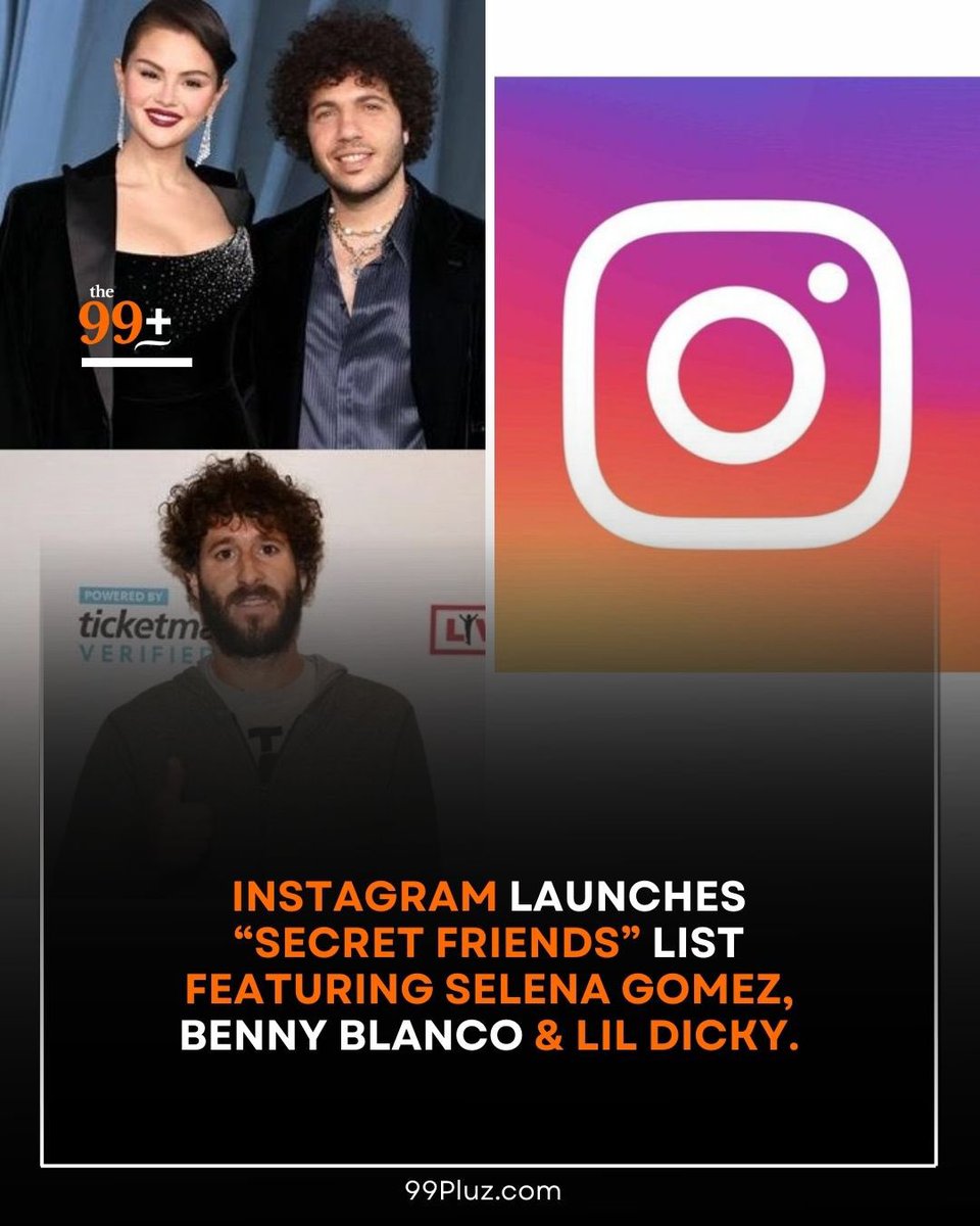 99Pluz's tweet photo. Instagram has unveiled a new “Secret Friends” feature, spotlighting Selena Gomez, Benny Blanco, and Lil Dicky.
#99Pluzupdates #selenagomeznews #bennyblanco #lildicky #secretfriends https://t.co/vMl1Y5rOyP