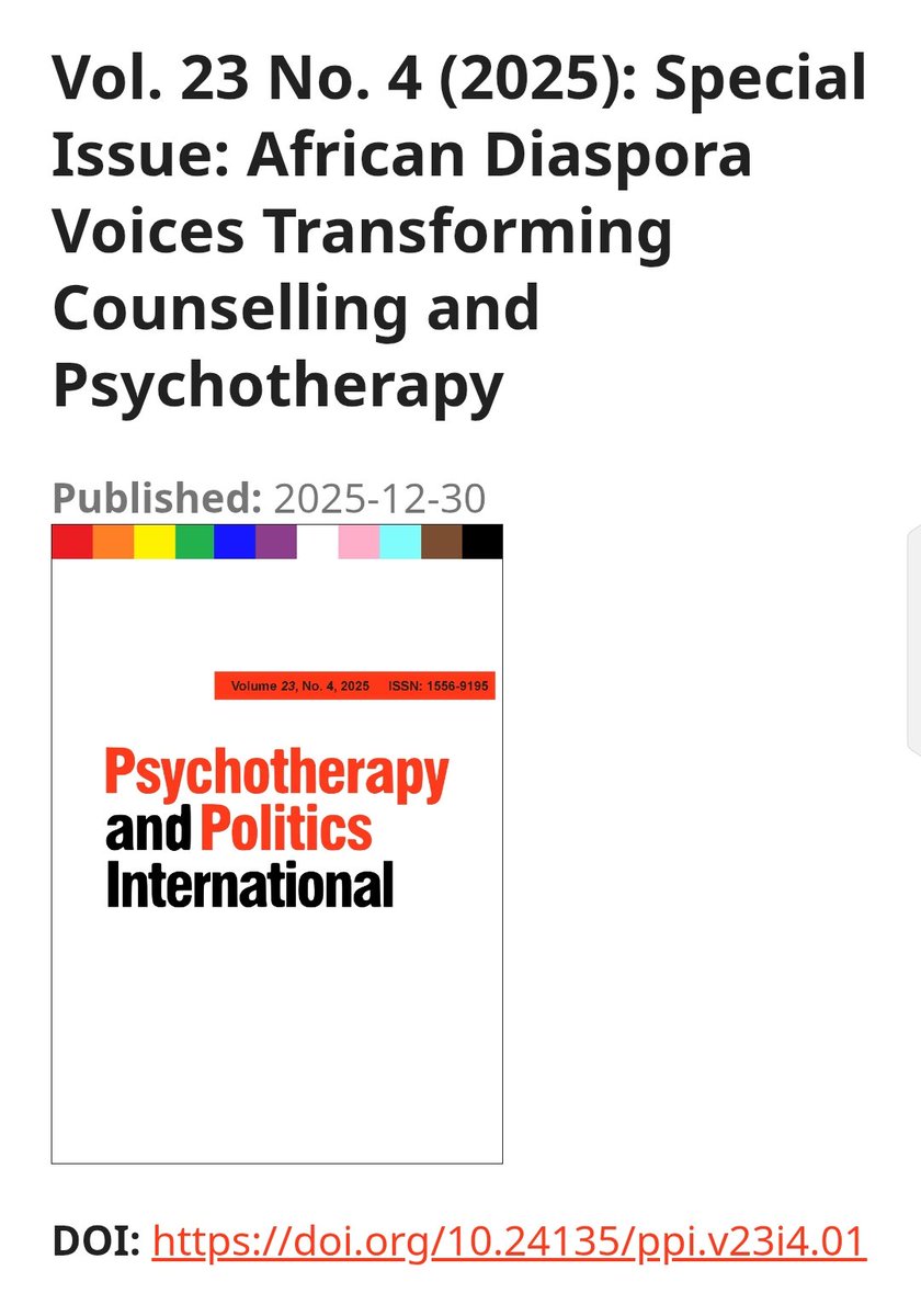 awo_dufie's tweet photo. In the latest Issue of Psychotherapy and Politics International, two Ghanaian therapists- Janice Acquah and Laurita de Diago Brako share their reflections and learnings as they attempt to respond to the needs expressed, at a time when an anti-LGBTQ+ bill was being https://t.co/QvDDXsOmal