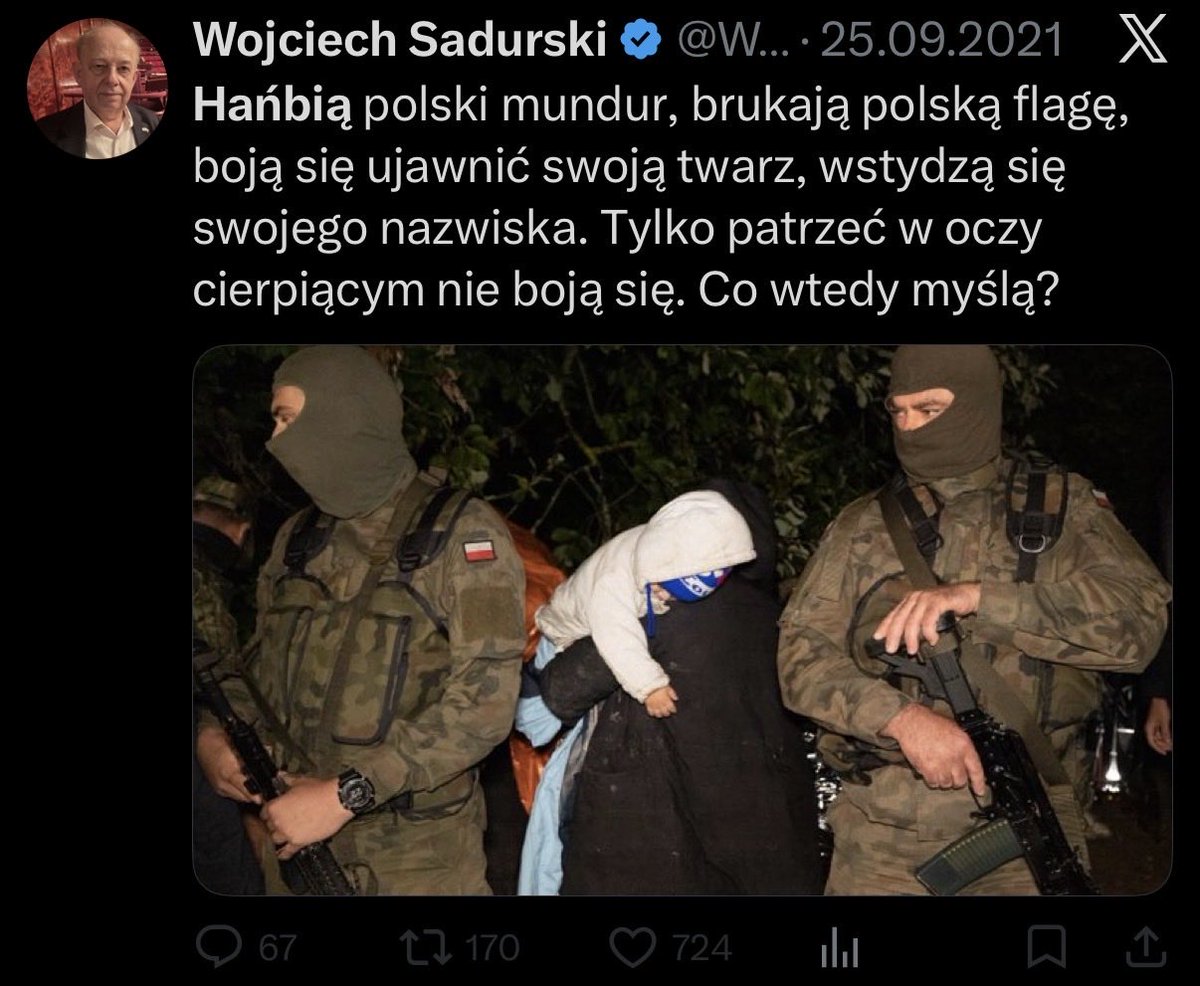 Waldemar Żurek uznał, że ktoś, kto nazywał żołnierzy na wschodniej granicy bandytami, „którzy hańbią polski mundur i brukają polską flagę” jest odpowiednim człowiekiem do reprezentowania Polski w Komisji Weneckiej. 

Obrzydliwe