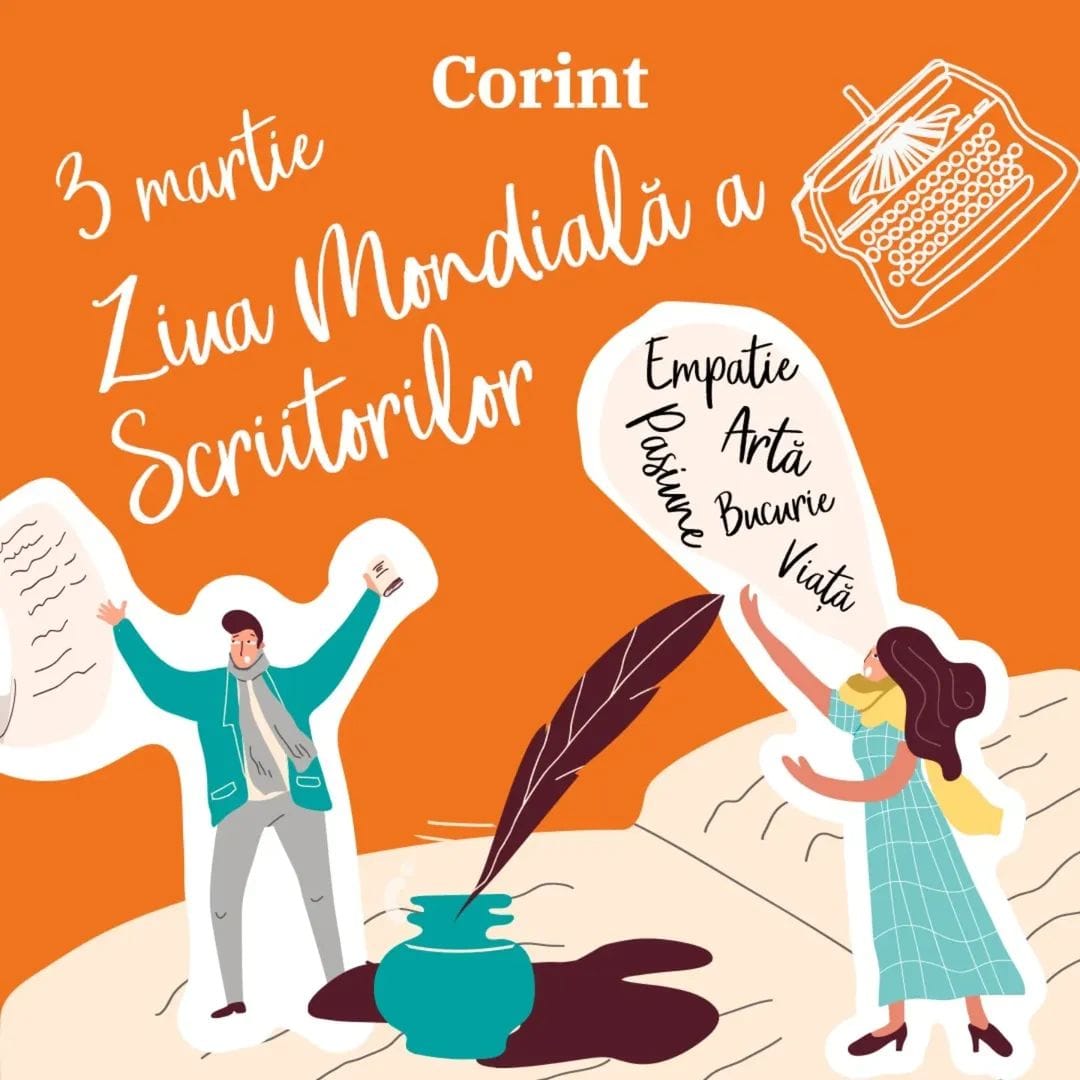 Corint_Logistic's tweet photo. La mulți ani le spunem astăzi scriitorilor!

Ziua Mondială a Scriitorilor e ocazia perfectă să ne arătăm aprecierea pentru cei care dau un sens vieții prin cuvinte.

#ZiuaInternationalaAScriitorului #EdituraCorint #PasiunePentruLectură #SărbătorimScriitorii https://t.co/0B079lDupF