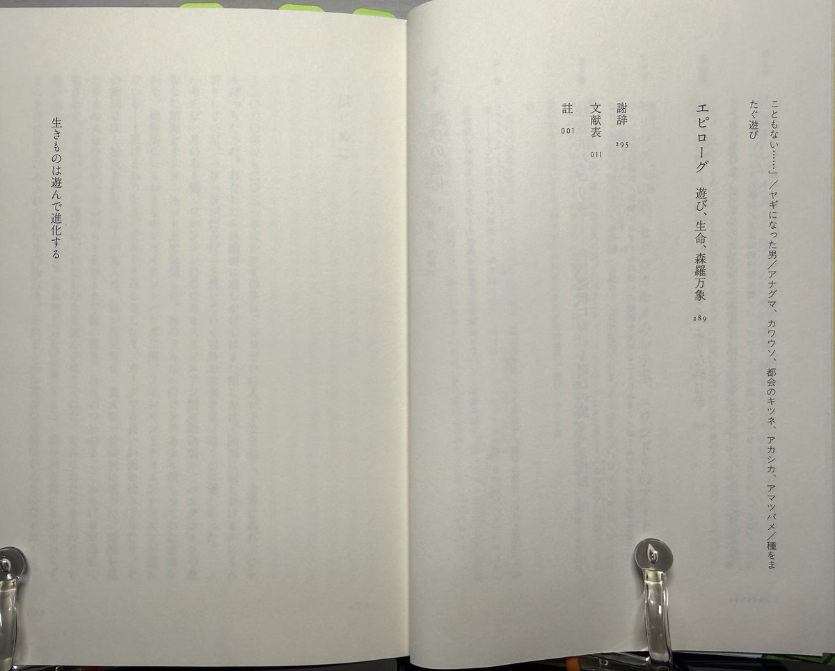 freakscafe's tweet photo. デイヴィッド・トゥーミー『生きものは遊んで進化する』(梅田智世訳 河出書房新社)

生きものは、各々エネルギーの過剰性を抱えるようにできており、その余剰を蕩尽する“遊びという在りよう“によって、環境の予測可能性を高めていく。 https://t.co/NMYnqgeMLE