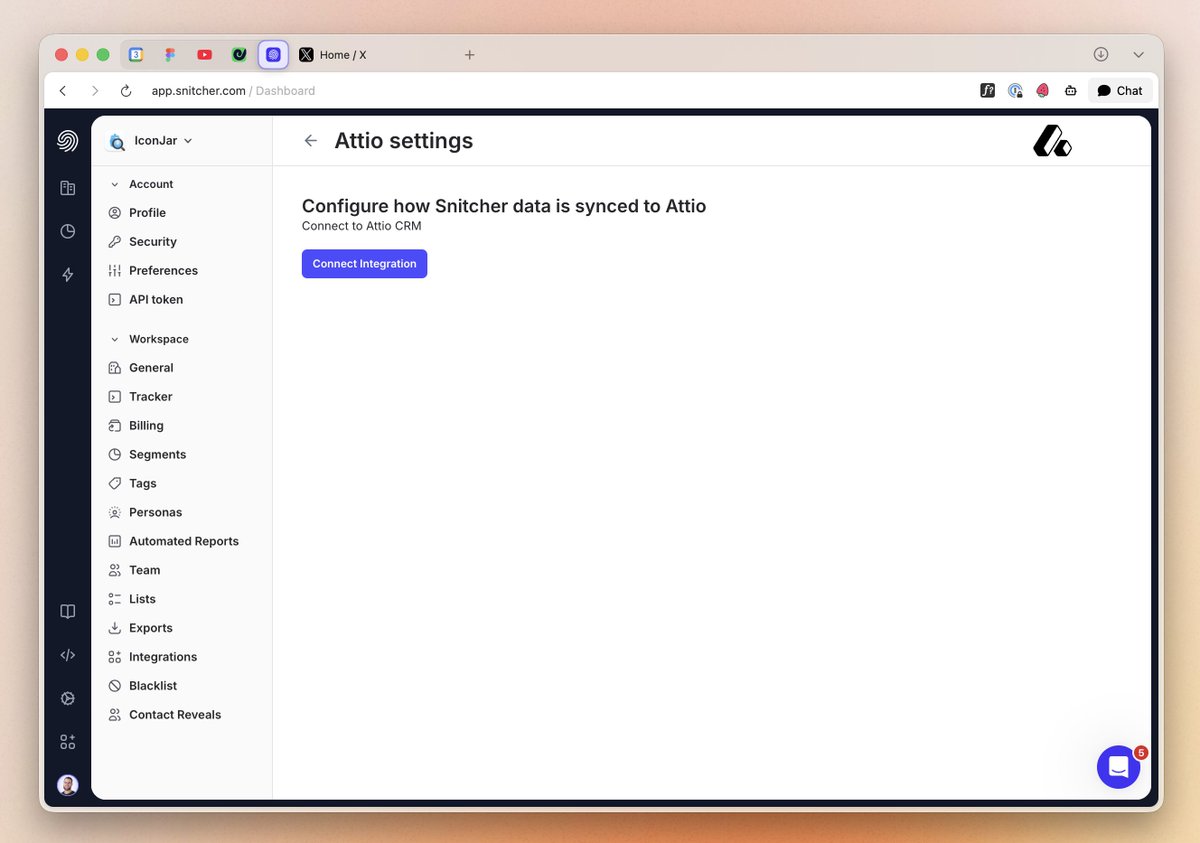 daveyheuser's tweet photo. We're giving the entire Snitcher dashboard a UI refresh following our inbox revamp. Really liking how this integrations modal turned out and can't wait to get this shipped 🙌

I've attached the before and it's a huge improvement.