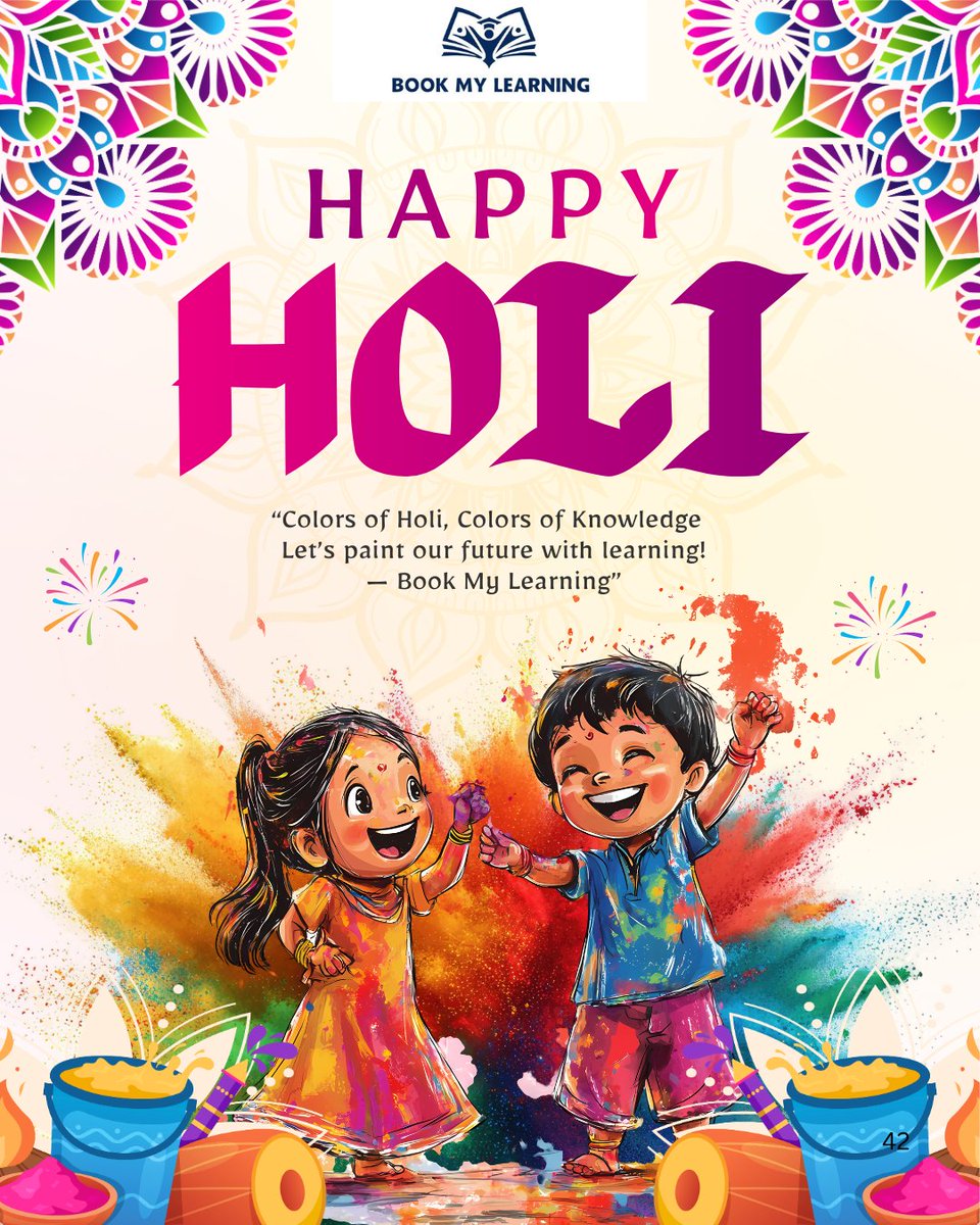 BookMyLearning_'s tweet photo. Happy Holi to you and your family! 🌸

#happyholi #holicelebration #festivalofcolors #colorsoflife #learningisfun #spreadhappiness #bookmylearning #educationmatters #celebratelearning #holivibes #indiafestivals https://t.co/FNa6qP4Hvw