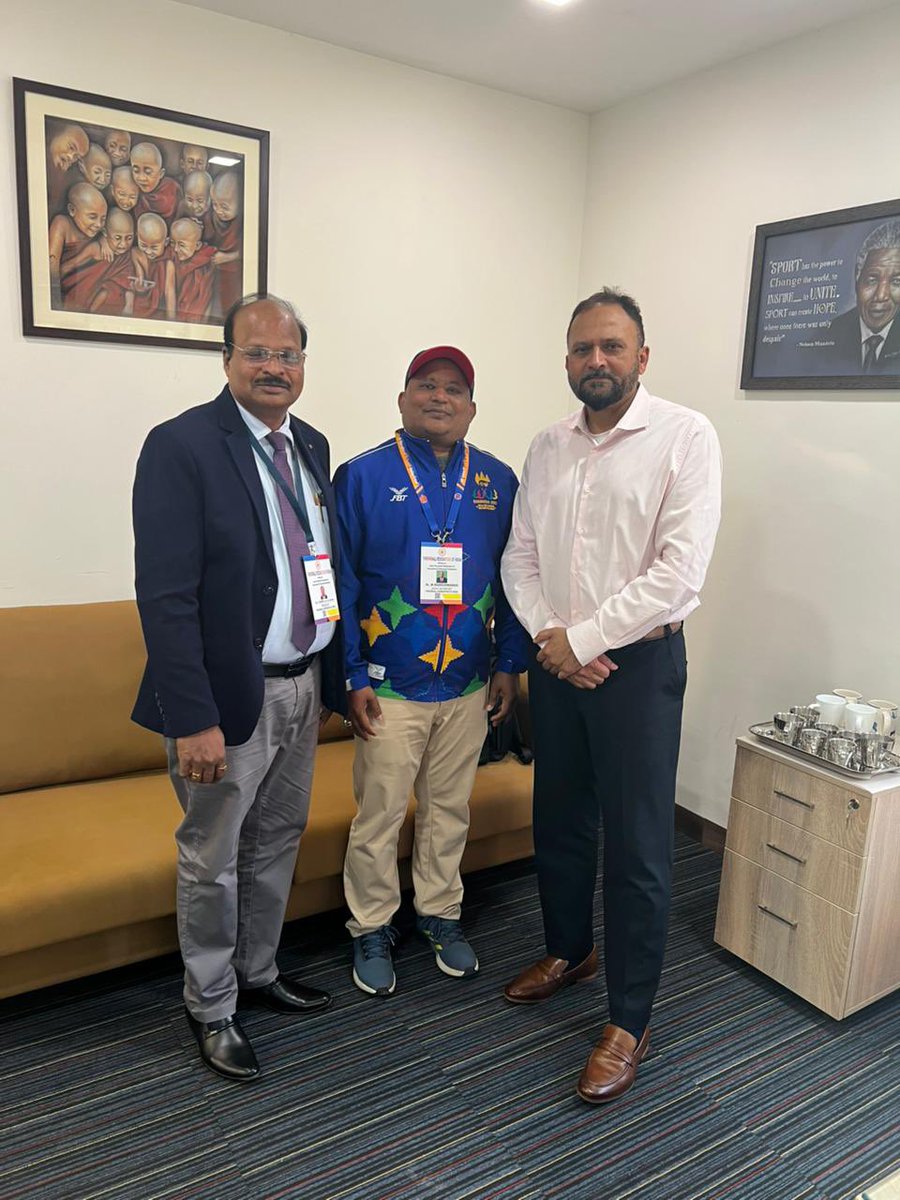 AngkorTamil's tweet photo. It was a pleasure to have a cordial meeting today in New Delhi with Raghuram Iyer, CEO of the Indian Olympic Association. 
We had a constructive discussion and exchanged valuable insights. https://t.co/F2nx4Y24Xu