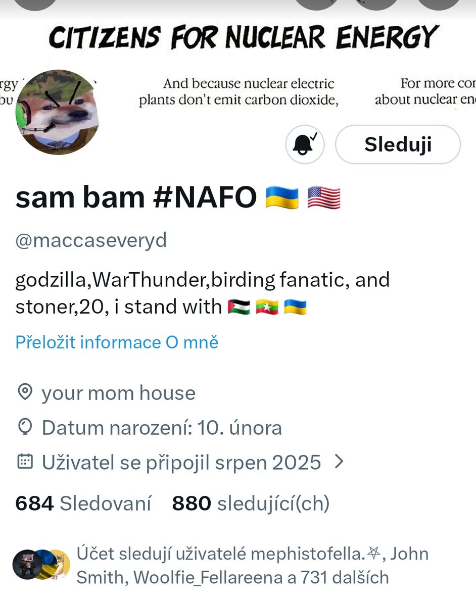 Fellas, can we boost this little one ☺️?
<a href="/maccaseveryd/">sam bam #NAFO 🇺🇦 🇺🇸</a> 

Give him more followers 🙌🫡