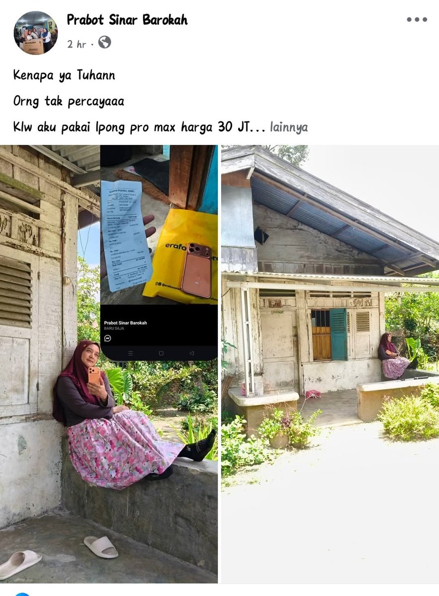 Foto kontrakannya , kayaknya ini orang model yang mending pendapatan lancar dulu, mau tinggal di gubuk derita juga tidak apa-apa.