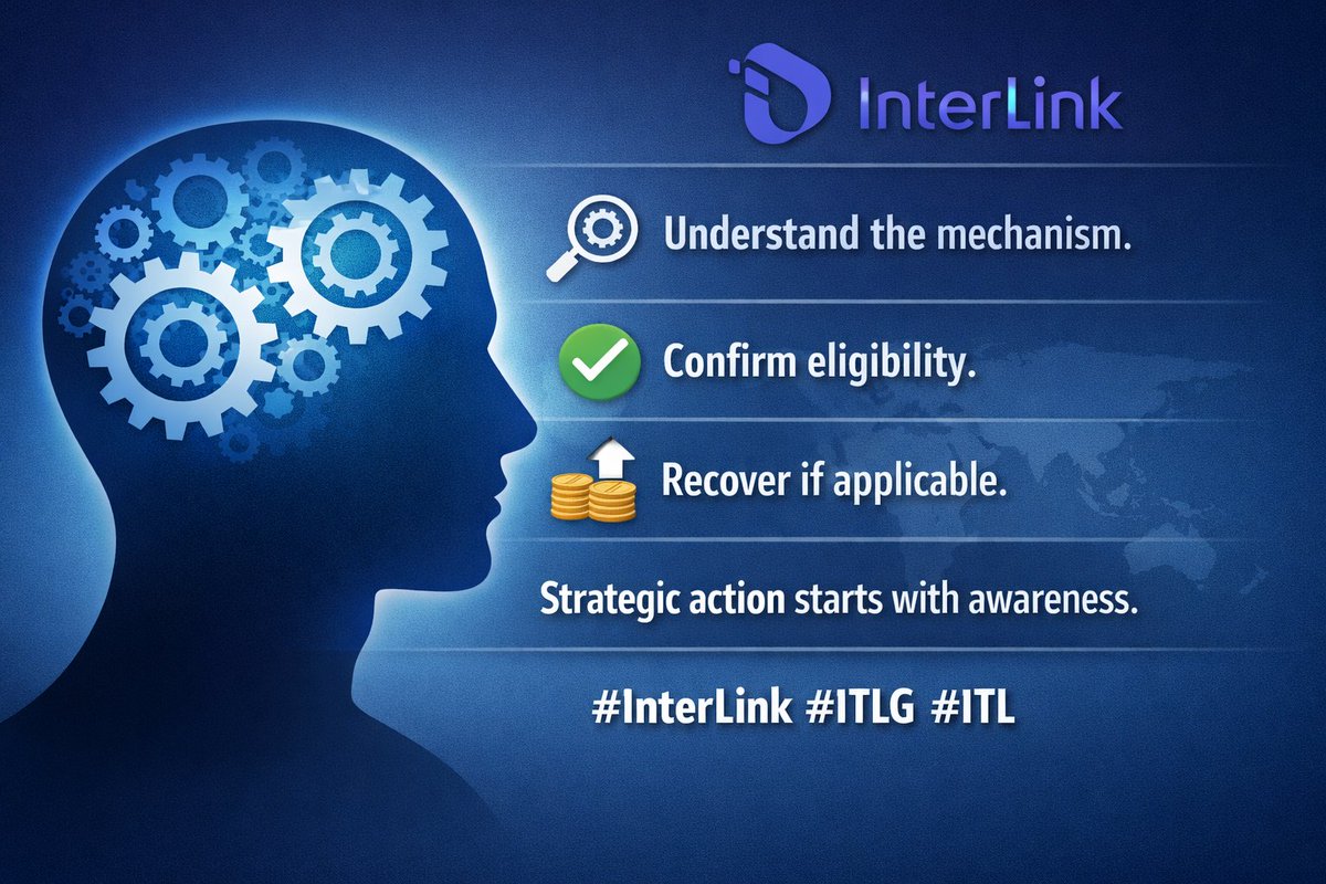 Tiana28932's tweet photo. #InterLink_Network
Understand the mechanism. Confirm your eligibility. Recover if possible.
The first step toward a stronger strategic position is awareness.
Stay informed, act early, and position yourself ahead of the next ecosystem moves.
#InterLink #ITLG #ITL https://t.co/yfDJUOwQRK